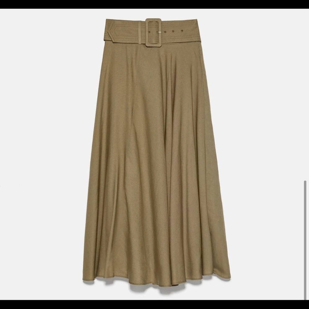 Zara belted midi skirt Nwt bloggers favorites xxl - Picture 2 of 3